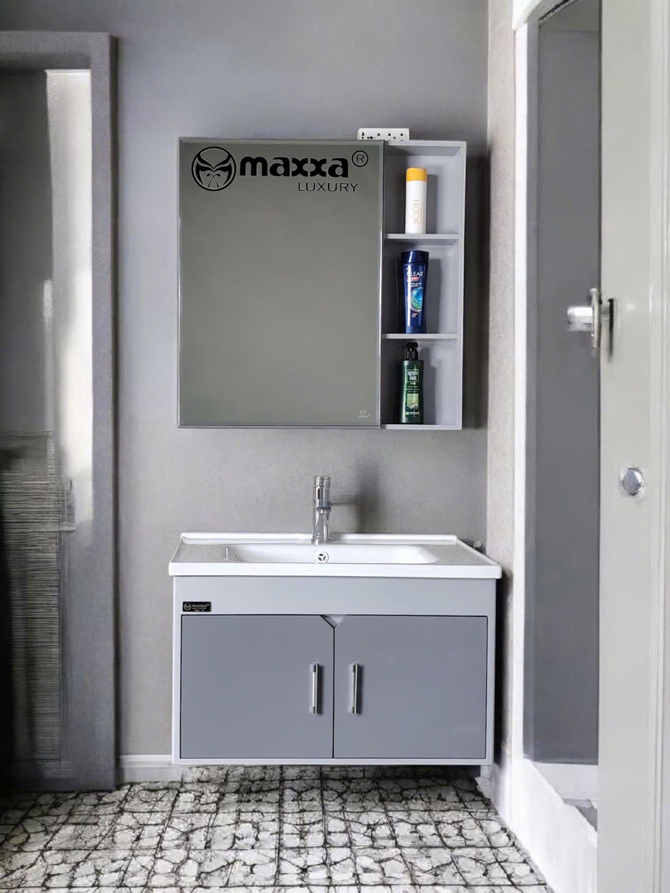 Bộ Chậu tủ Lavabo 810 gương thường cao cấp Maxxa Luxury